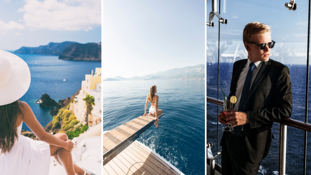 People looking at the view from luxury cruises.